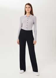 Maya Wide Leg Trousers , Navy, hi-res