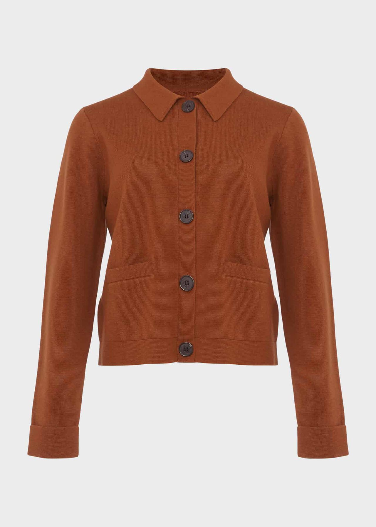 Mia Cotton Wool Knitted Jacket, Toffee, hi-res