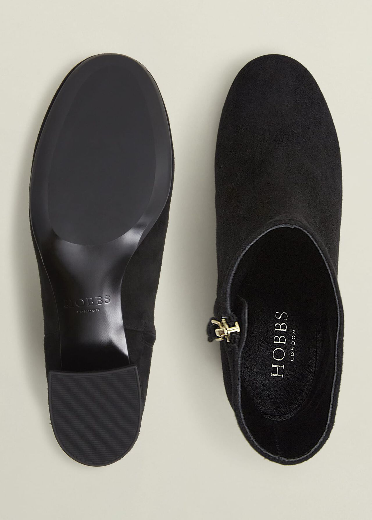 Evelyn Suede Ankle Boots, Black, hi-res