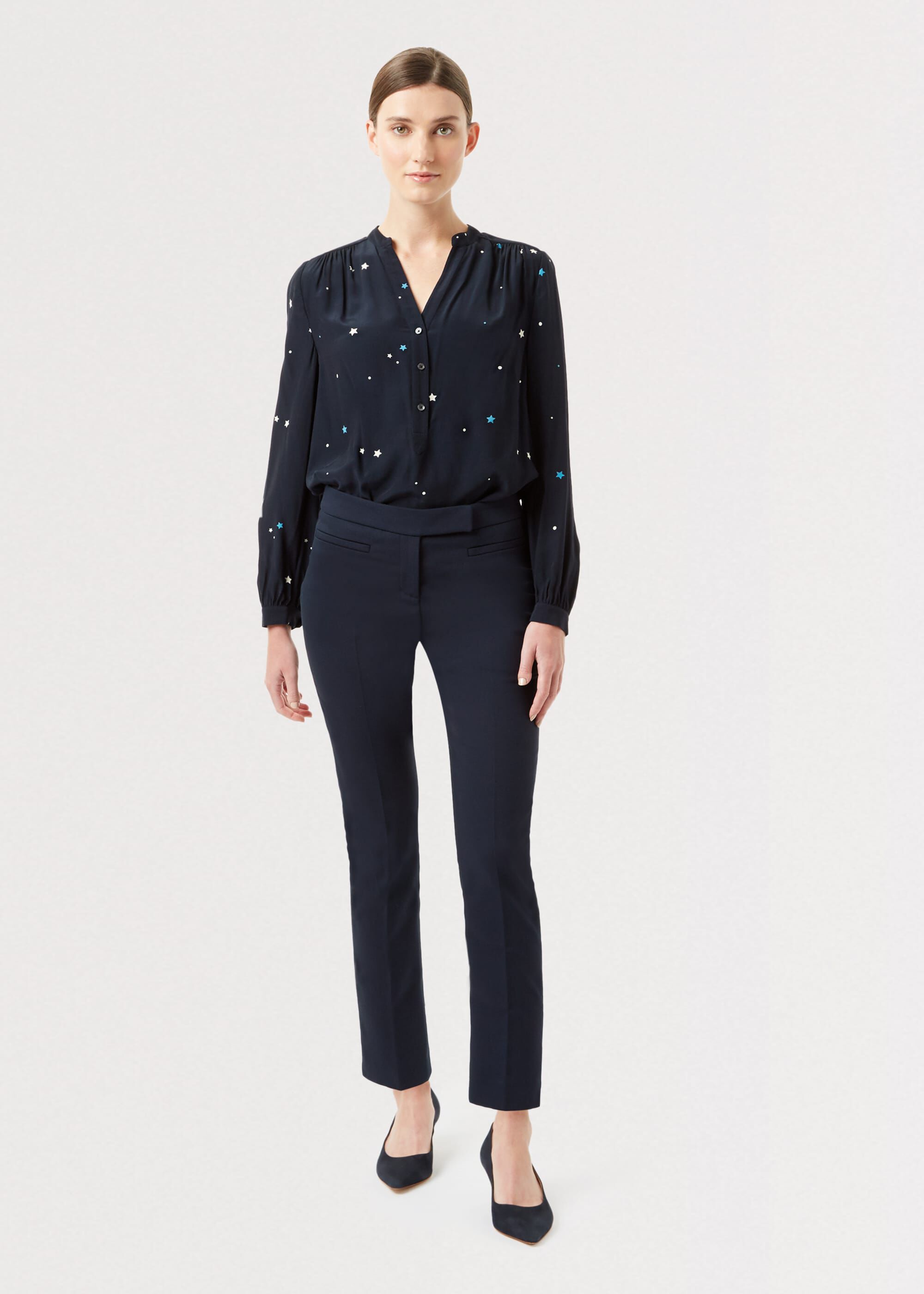 smart navy work trousers womens