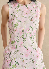 Lana Floral Jacquard Dress, Pale Pink Multi, hi-res