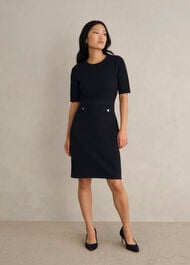 Petra Knitted Dress, Hobbs Navy, hi-res