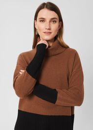 Melodie Merino Wool Jumper, Toffee Black, hi-res