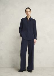 Hadley Pinstripe Shirt, Midnight Ivory, hi-res