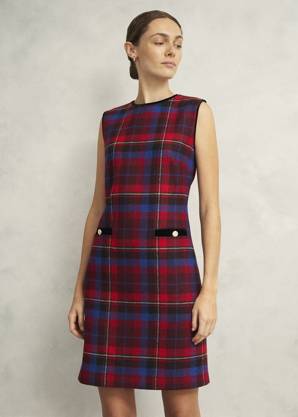 Petite Ingrid Wool Dress, Red Multi, hi-res