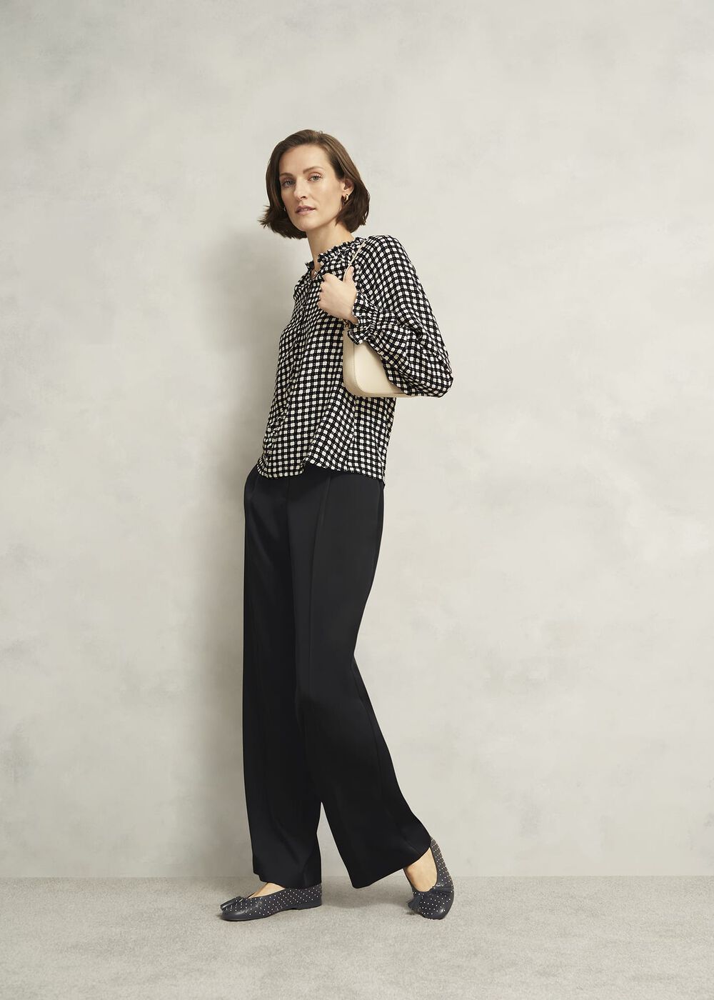 Bingley Studded Flats, Black, hi-res