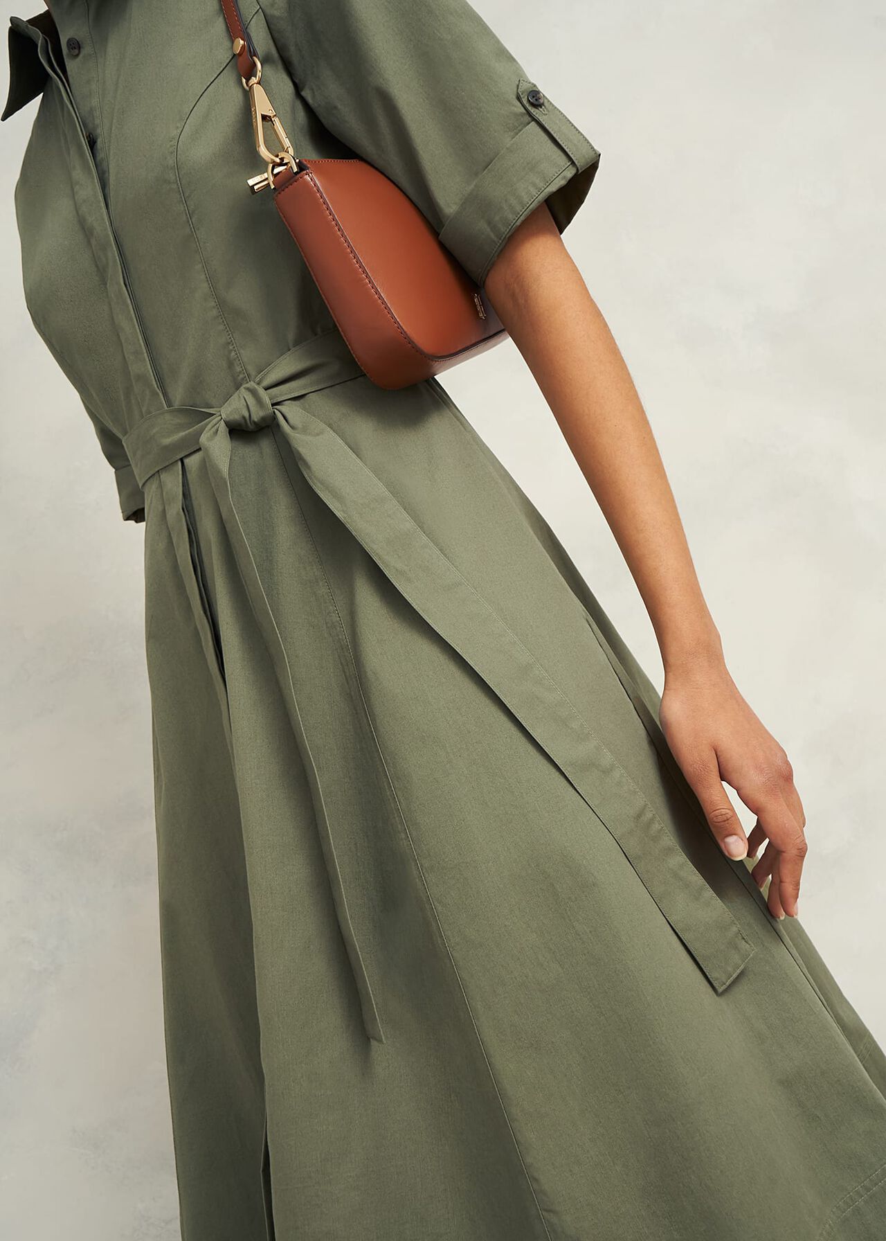 Riley Cotton Dress, Sage Green, hi-res