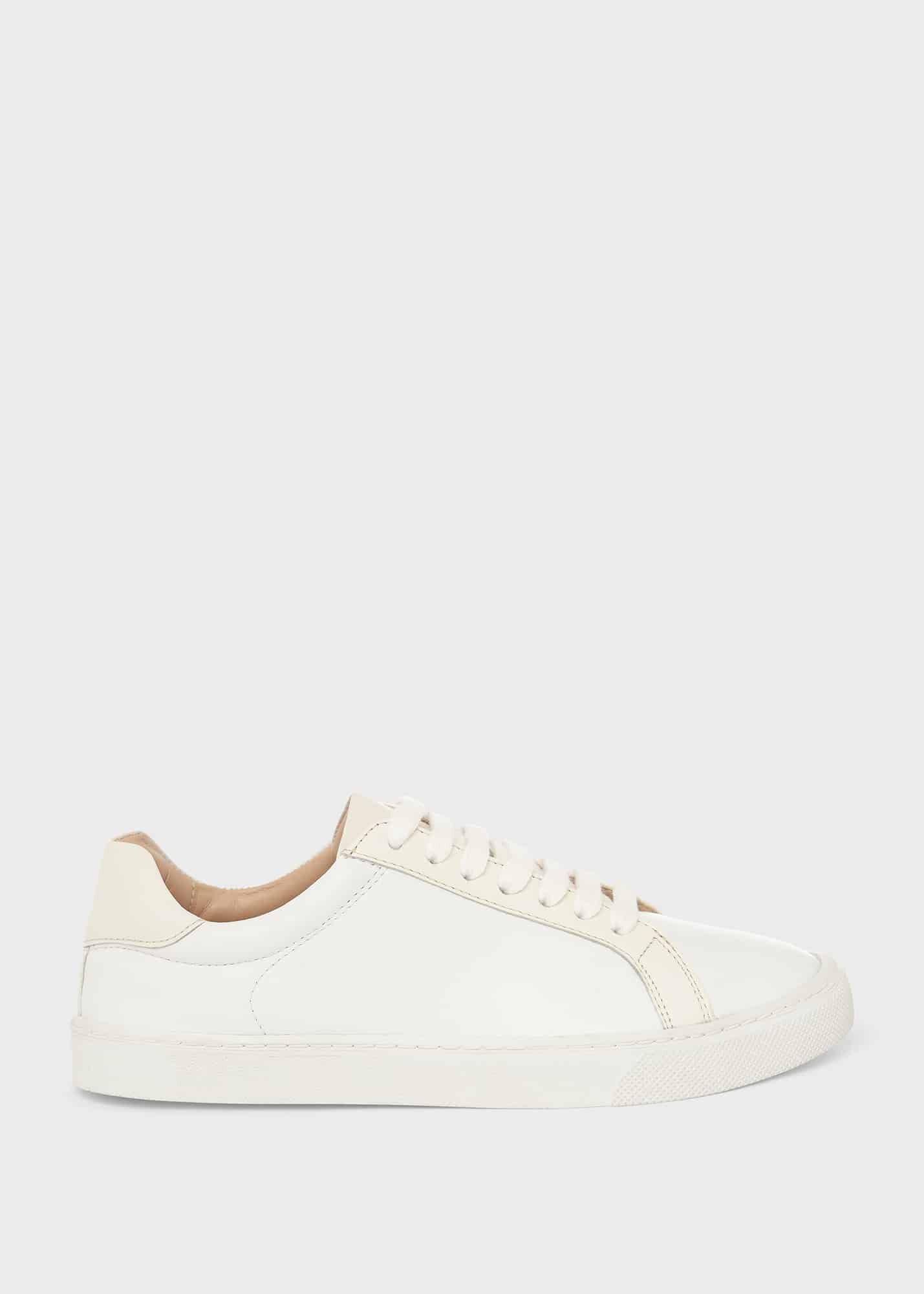 soft white leather trainers