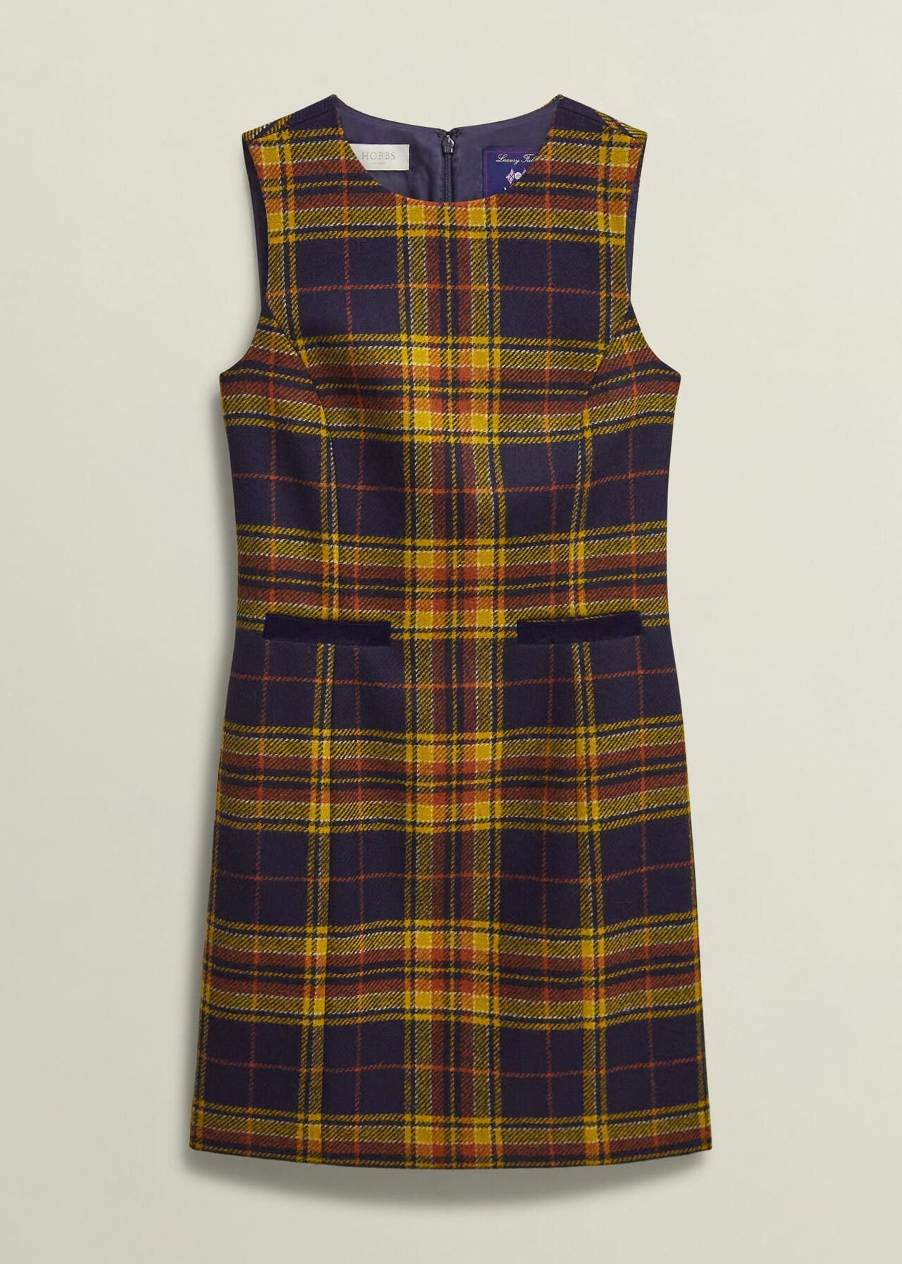 Margot Wool Dress, Navy Ochre, hi-res