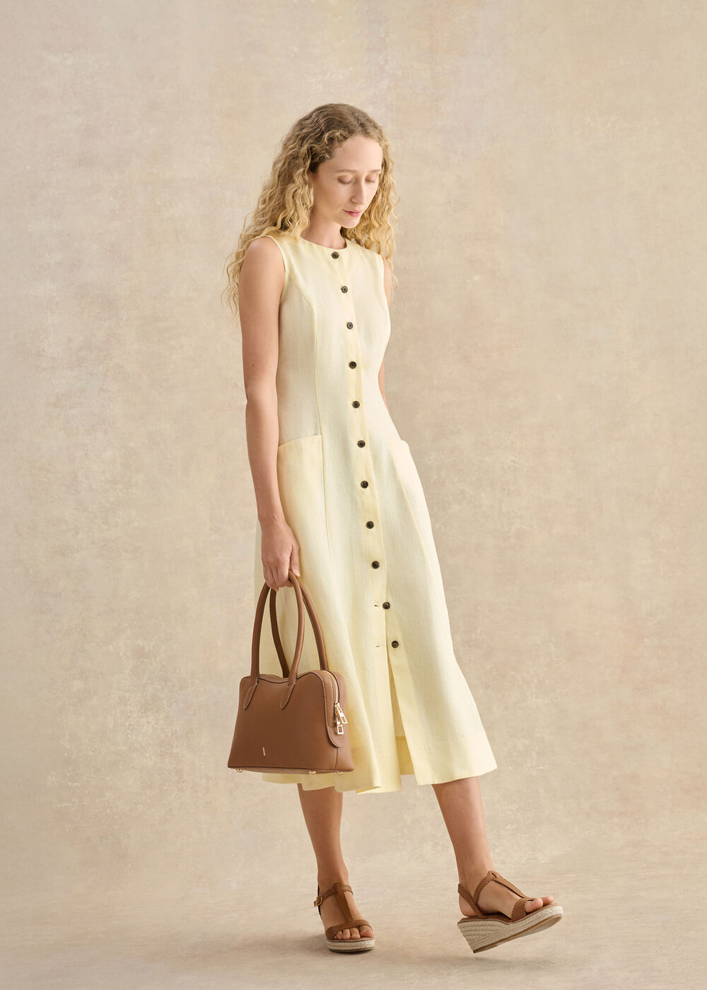 hobbs yellow linen dress HOBBS LONDON Sabina Linen Trench Dress