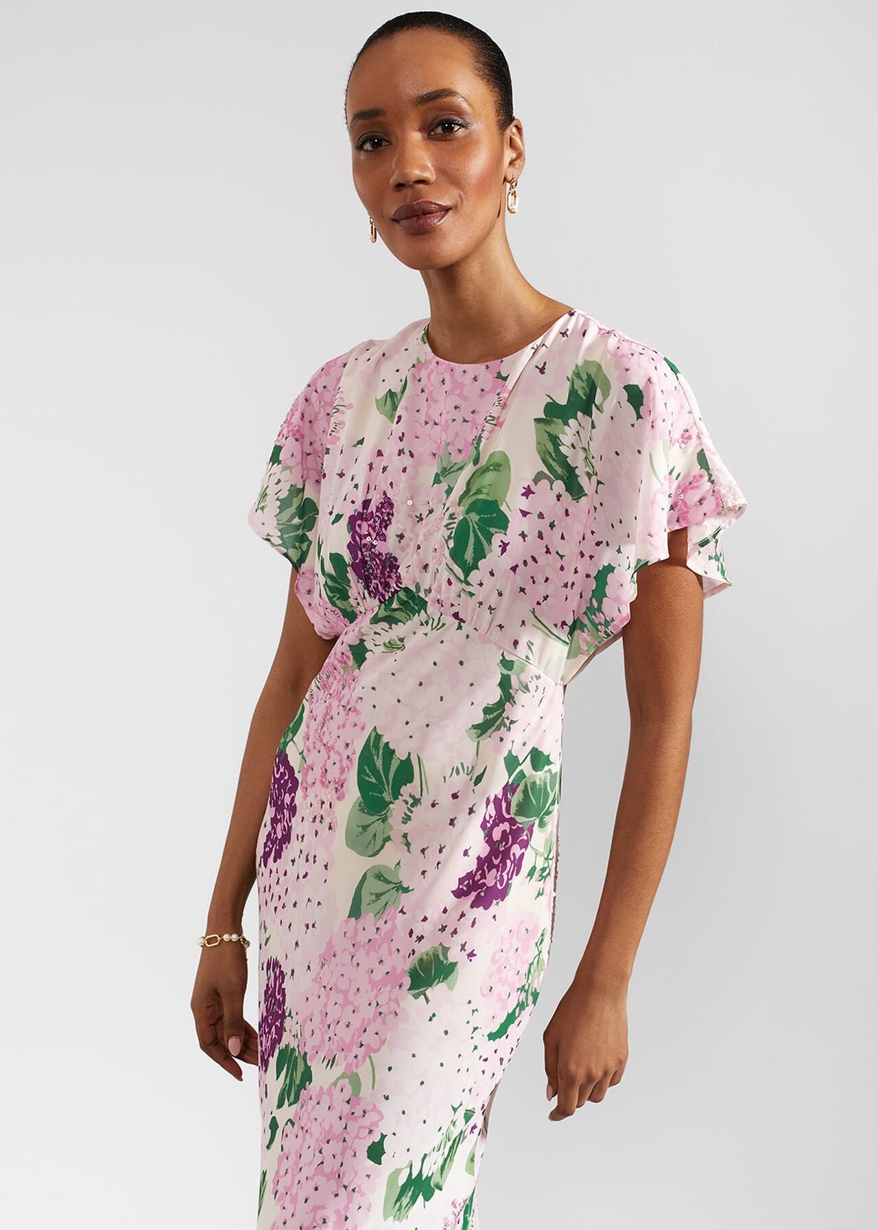 Lalena Sequin Floral Dress, Cream Multi, hi-res