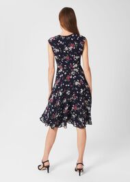 Lauren Floral Fit And Flare Dress, Navy Multi, hi-res