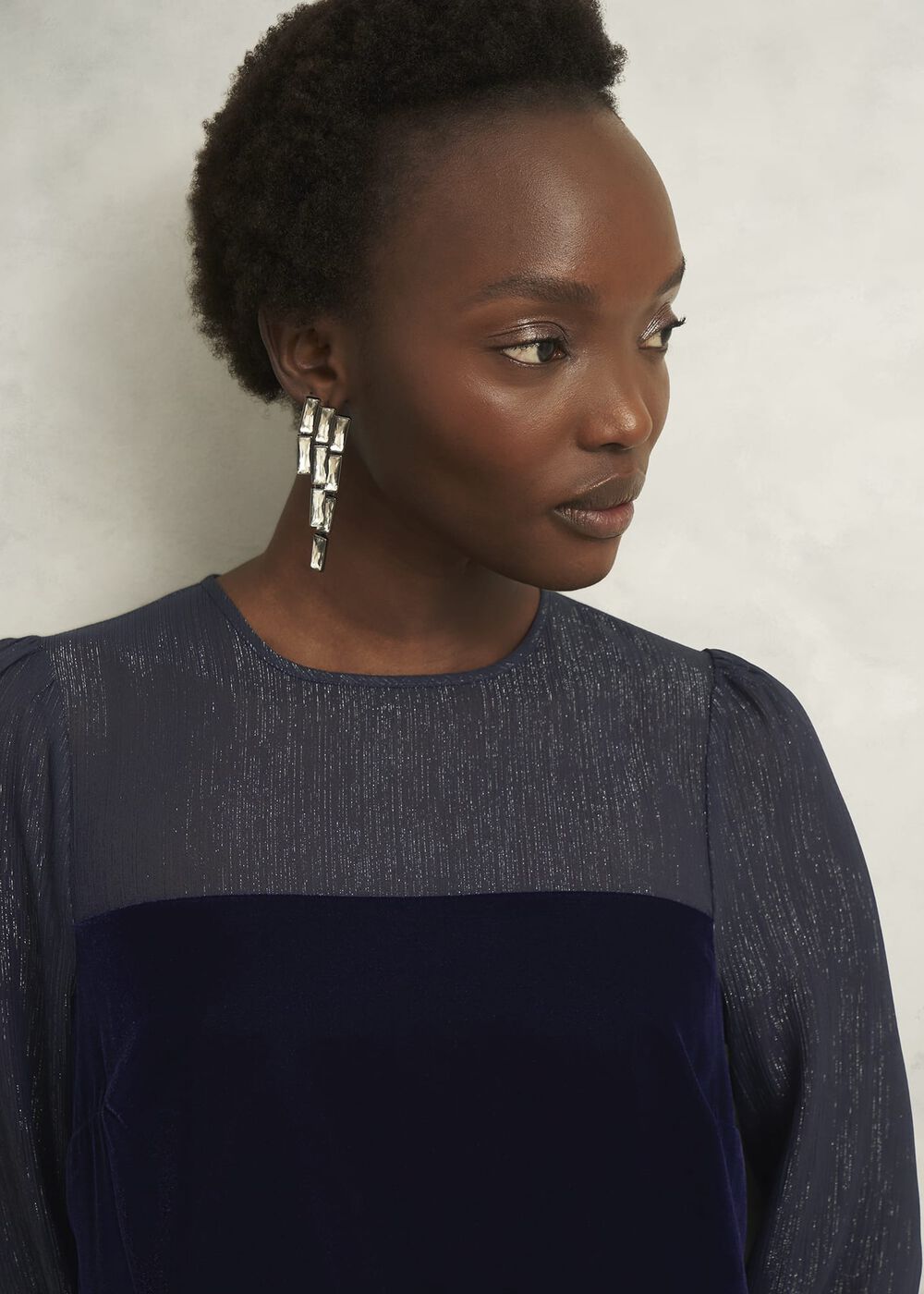 Zariah Velvet Dress, Midnight Navy, hi-res