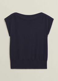 Addison Knitted Top with Wool, Hobbs Navy, hi-res