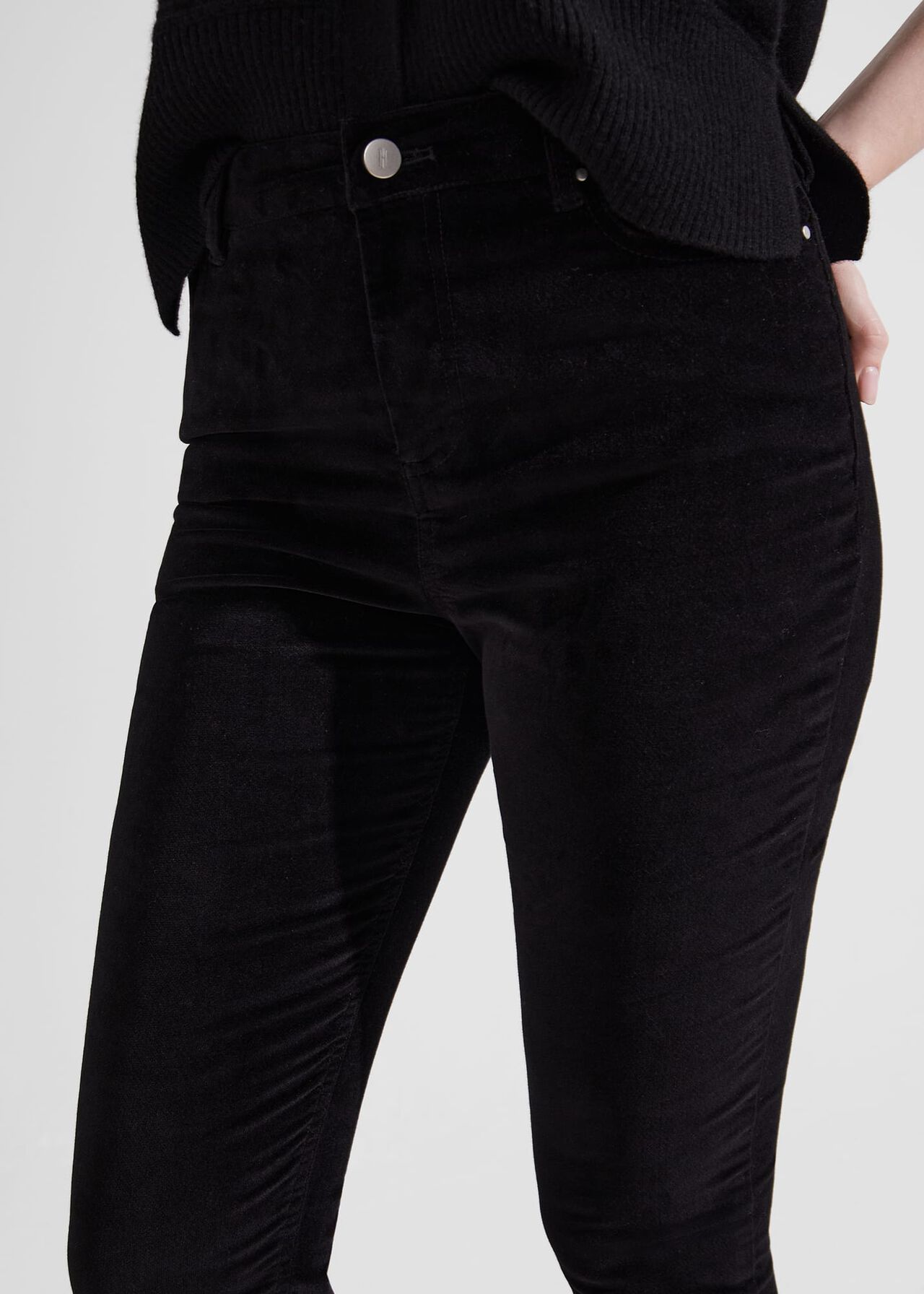 Gia Velvet Jeans, Black, hi-res
