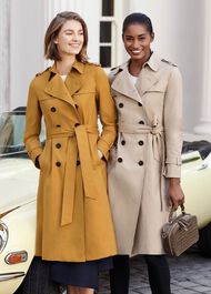 Petite Saskia Water Resistant Trench Coat, Navy, hi-res