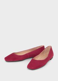 Jemma Suede Ballerinas , Berry Pink, hi-res