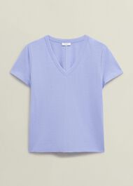 Arianna Cotton Slub T-Shirt, Maya Blue, hi-res