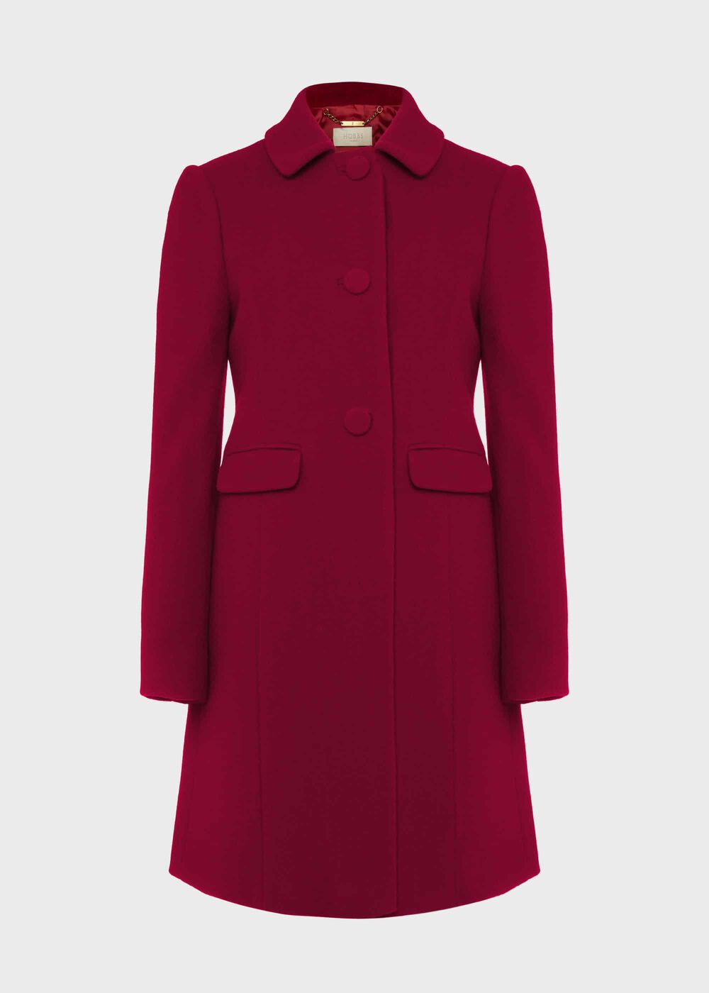 Anita Wool Blend A Line Coat, Dark Raspberry, hi-res
