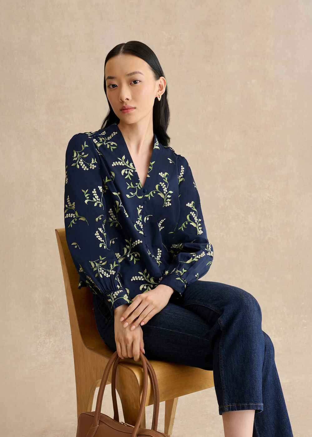 Annie Floral Embroidered Top, Midnight Multi, hi-res