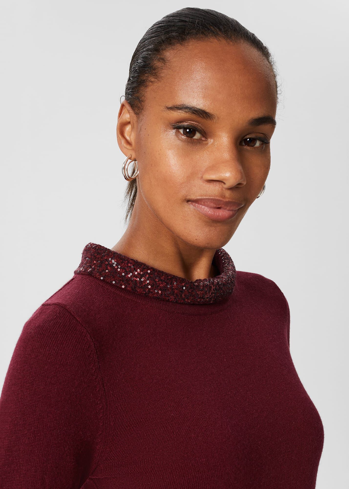 Burgundy cashmere sweater sale