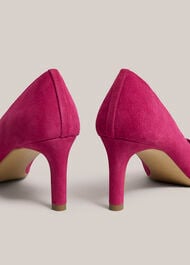 Lizzie Suede Courts, Bright Pink, hi-res