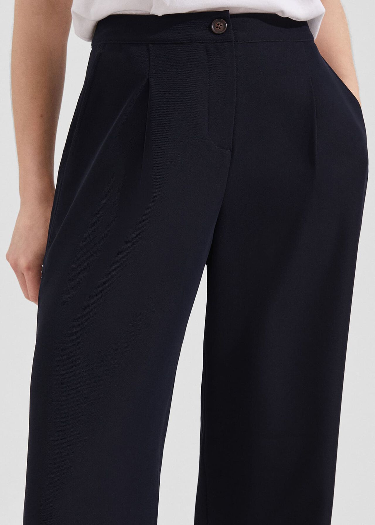 Zuri Twill Trousers, Navy, hi-res