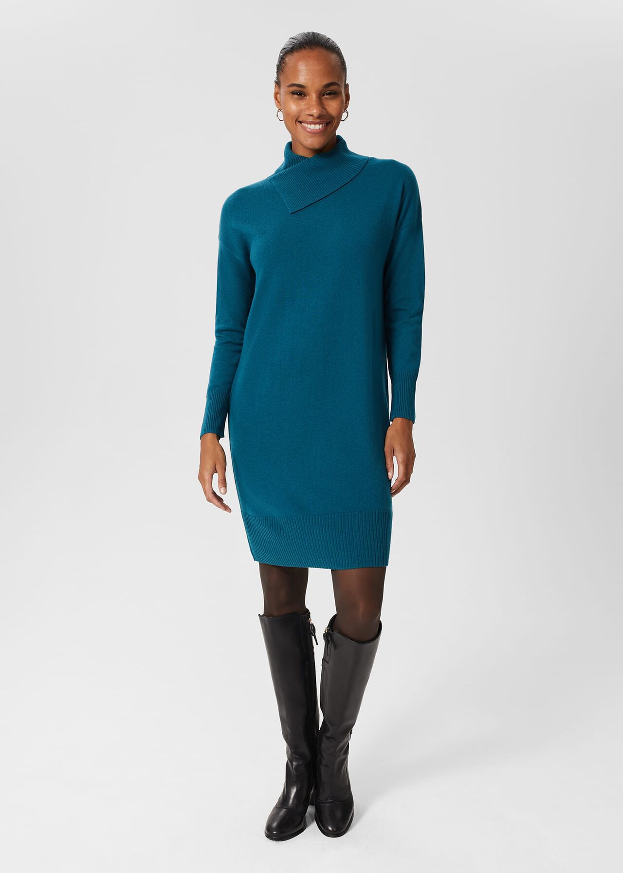 Pumpsney Knit Dress, Aegean Blue, hi-res