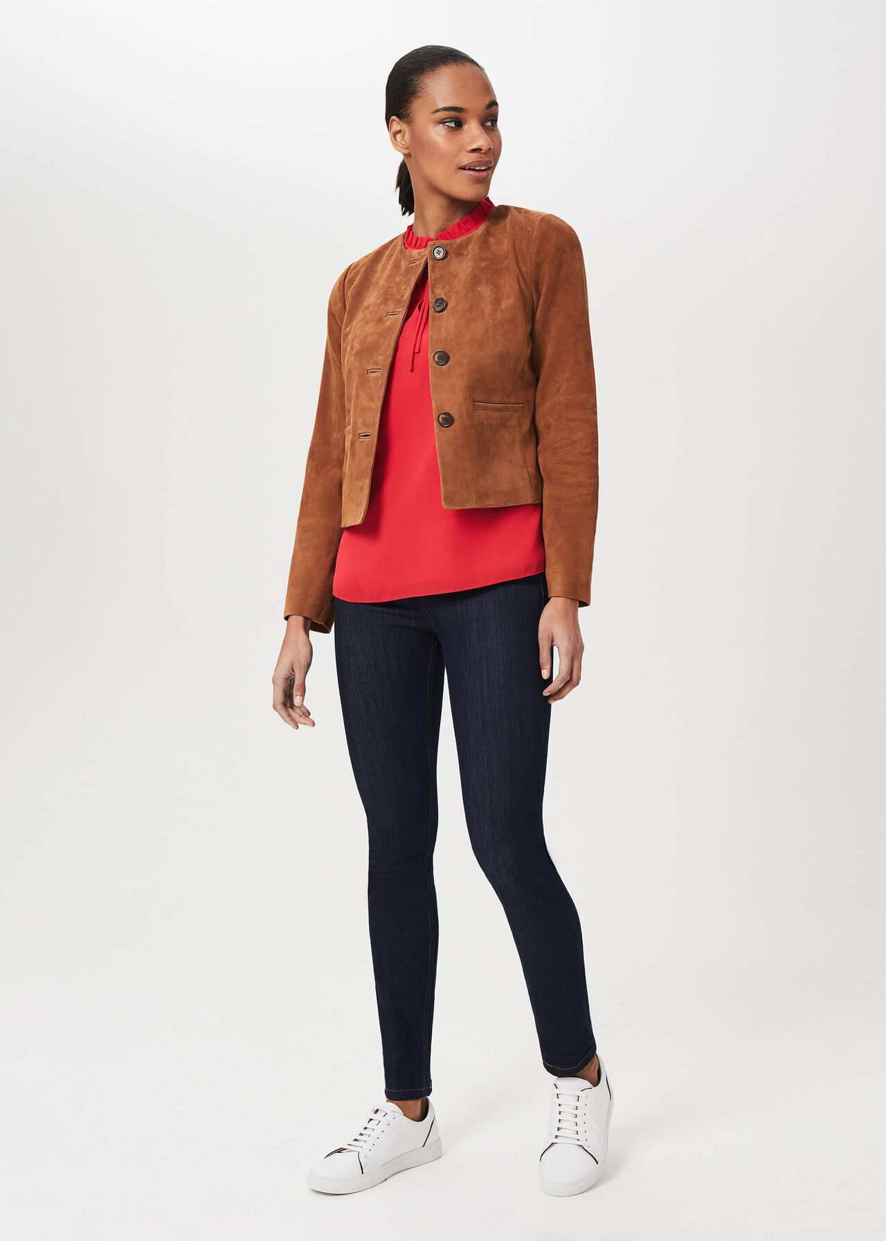 Mariette Suede Jacket, Toffee, hi-res