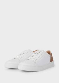 Nina Leather Trainers, Bronze Strip, hi-res