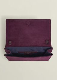 Renata Suede Clutch bag, Onyx Red, hi-res