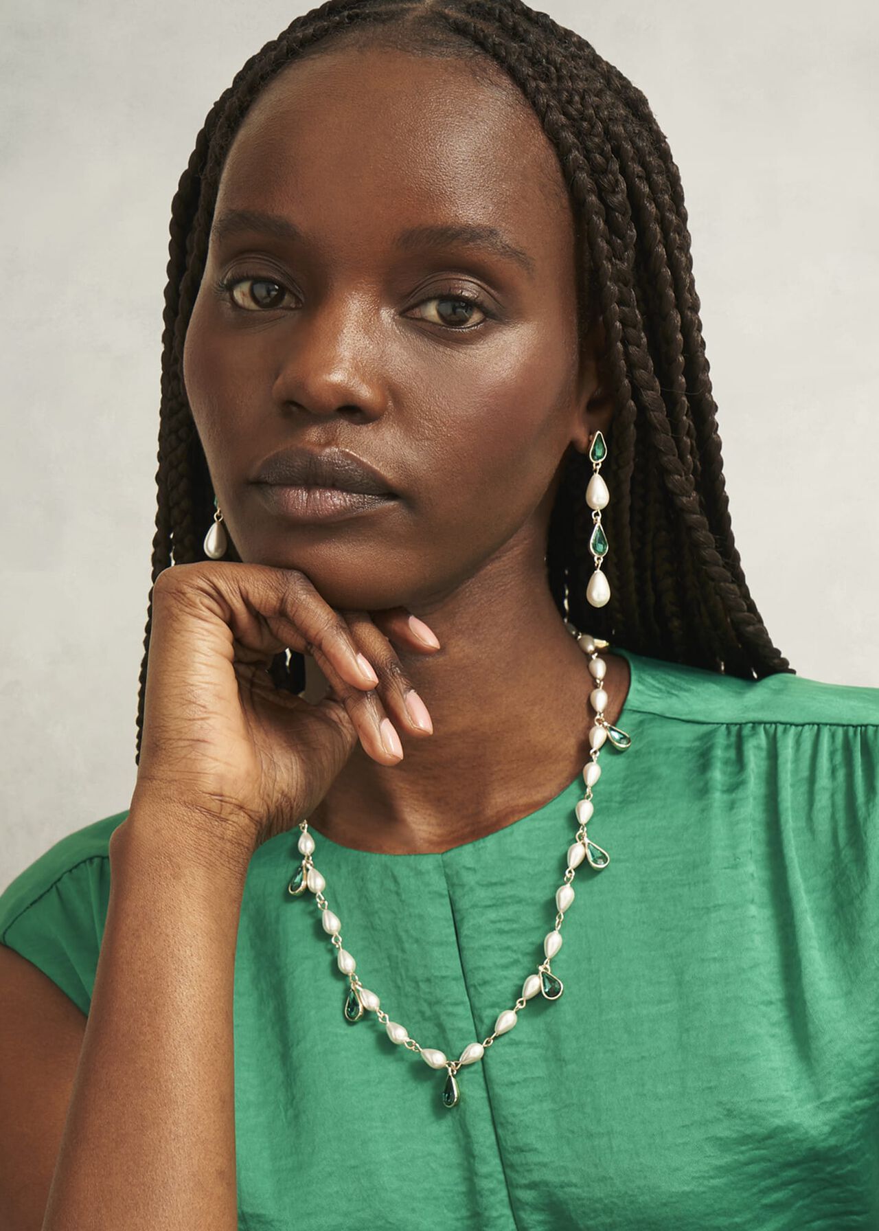 Laurie Necklace, Gold Green, hi-res