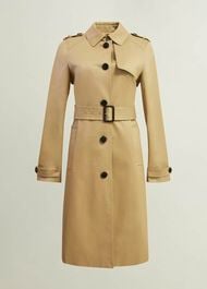 Petite Hallie Shower Resistant Trench Coat, Fawn Beige, hi-res