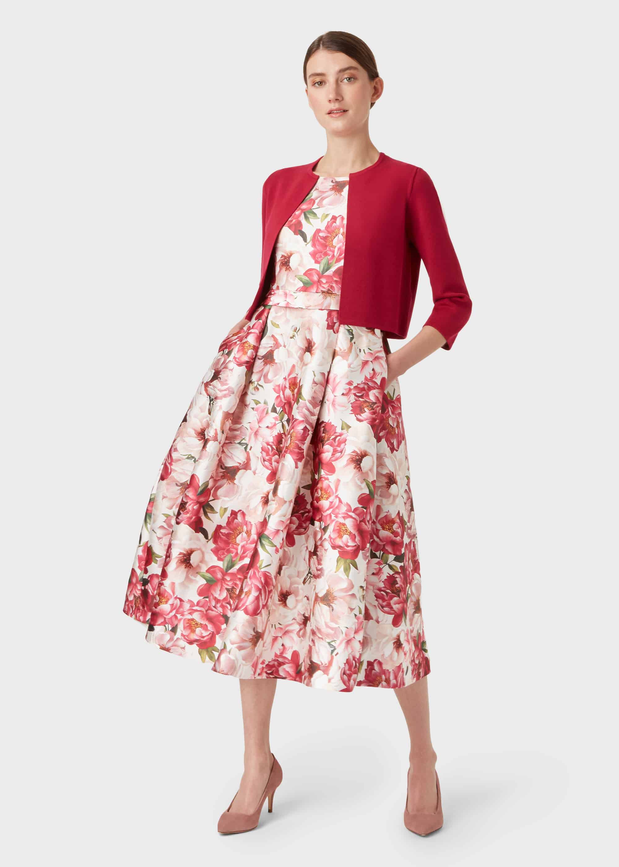 hobbs pink floral dress