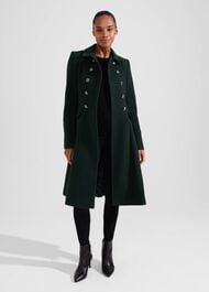 Clarisse Wool Blend Coat, Green, hi-res