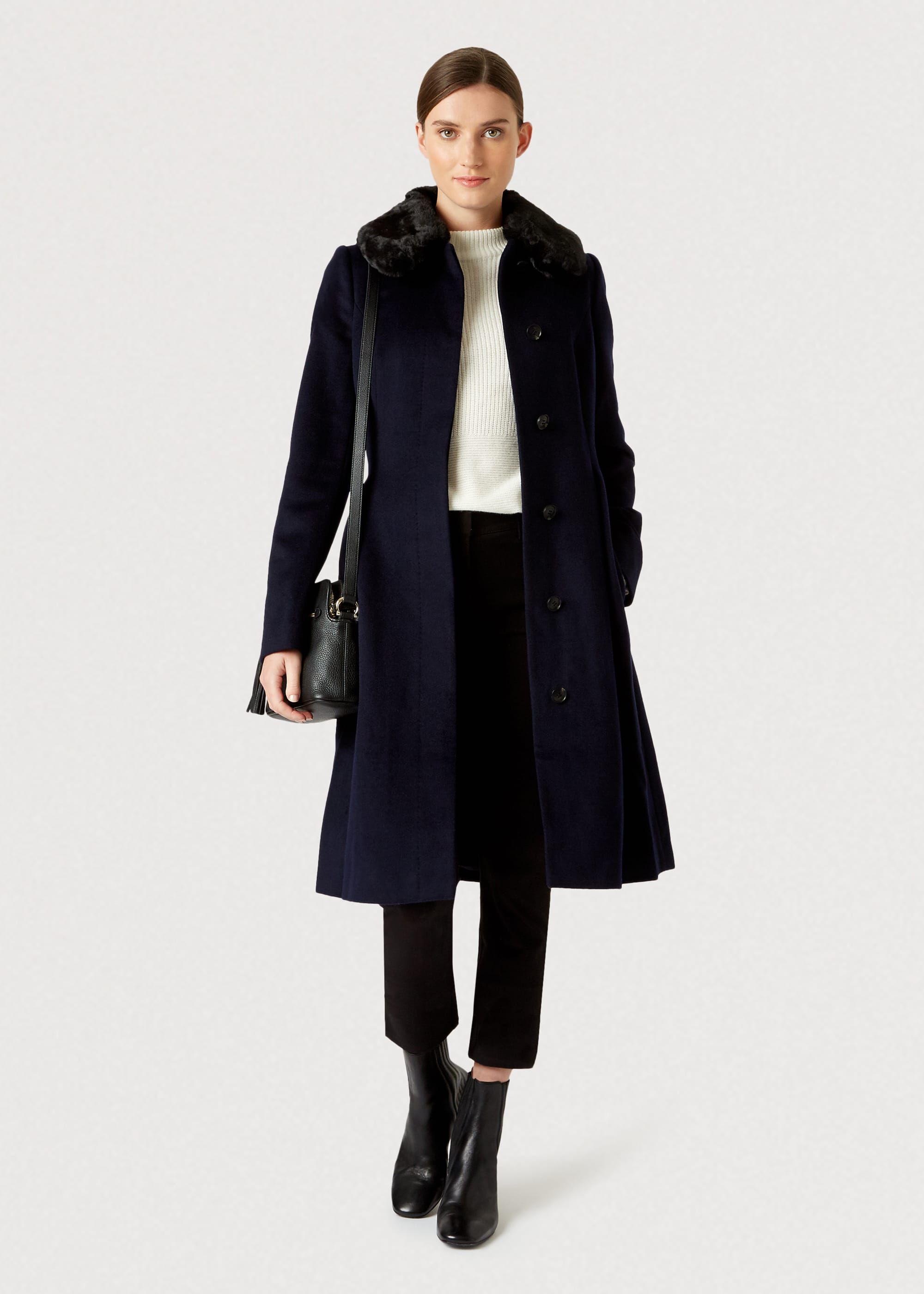 hobbs black wool coat