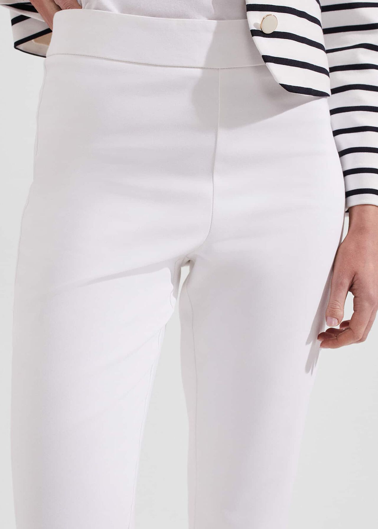 Kaya Capri Trousers, White, hi-res
