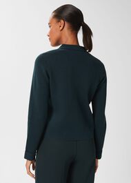 Dawn Cotton Wool Knitted Jacket, Dark Pine, hi-res