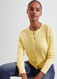 Michelle Cotton Cardigan, Lemon Zest, hi-res