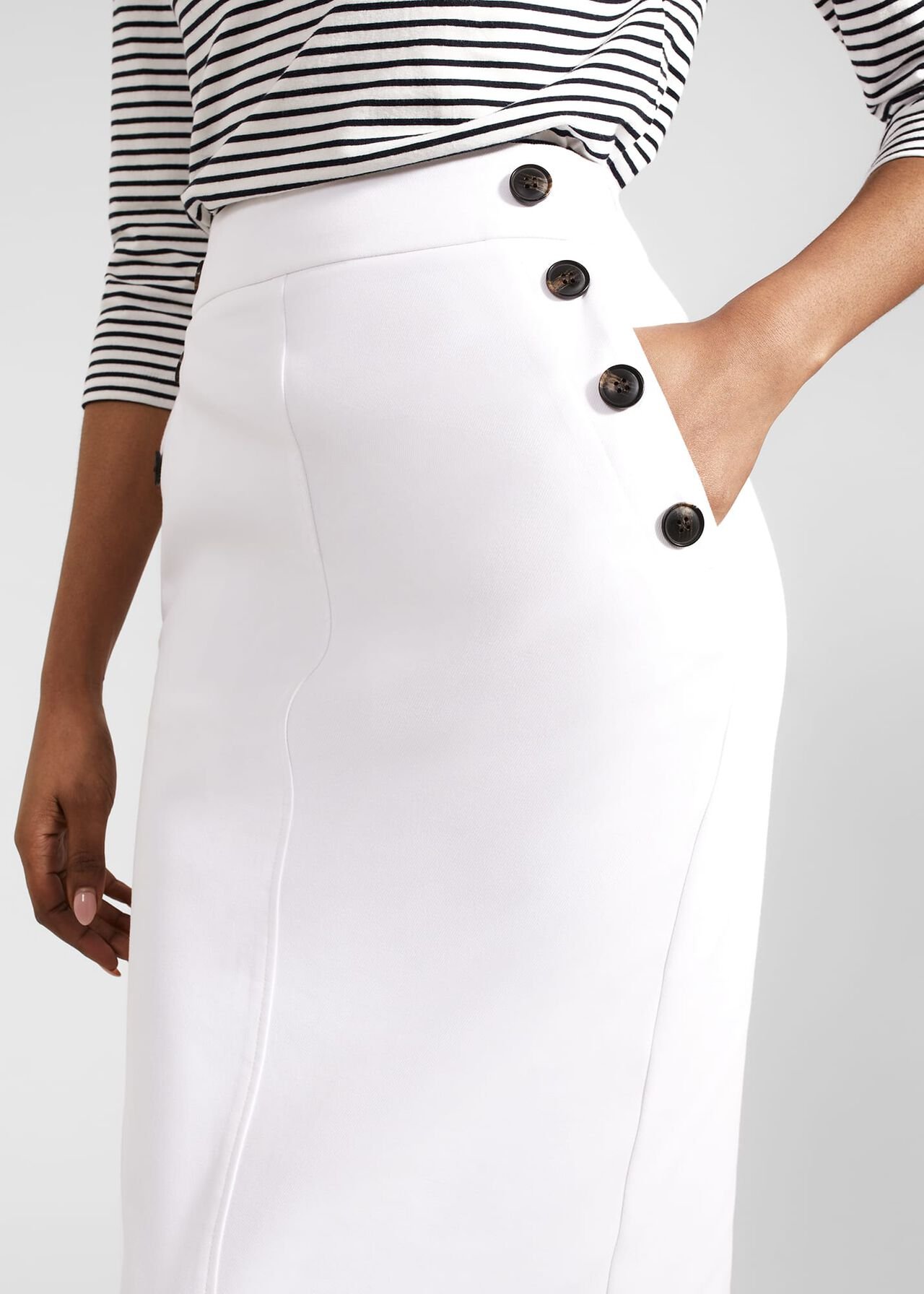 Anita Skirt With Cotton, White, hi-res