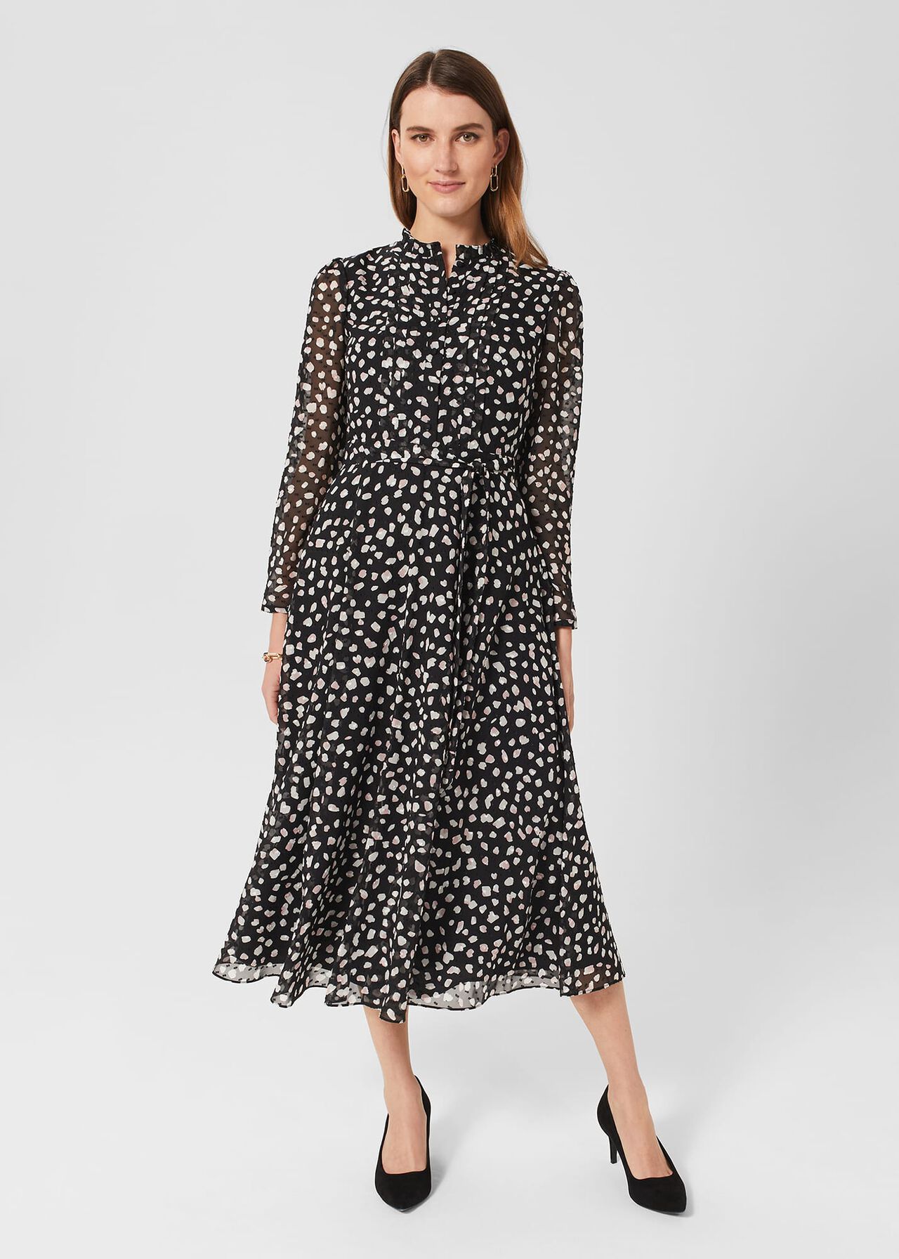 Orla Fit And Flare Dress, Black Multi, hi-res