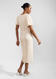 Tamzin Sequin Midi Dress, Buttercream, hi-res