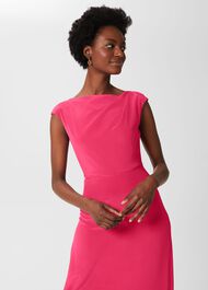 Rhianna Silk Dress, Bright Pink, hi-res