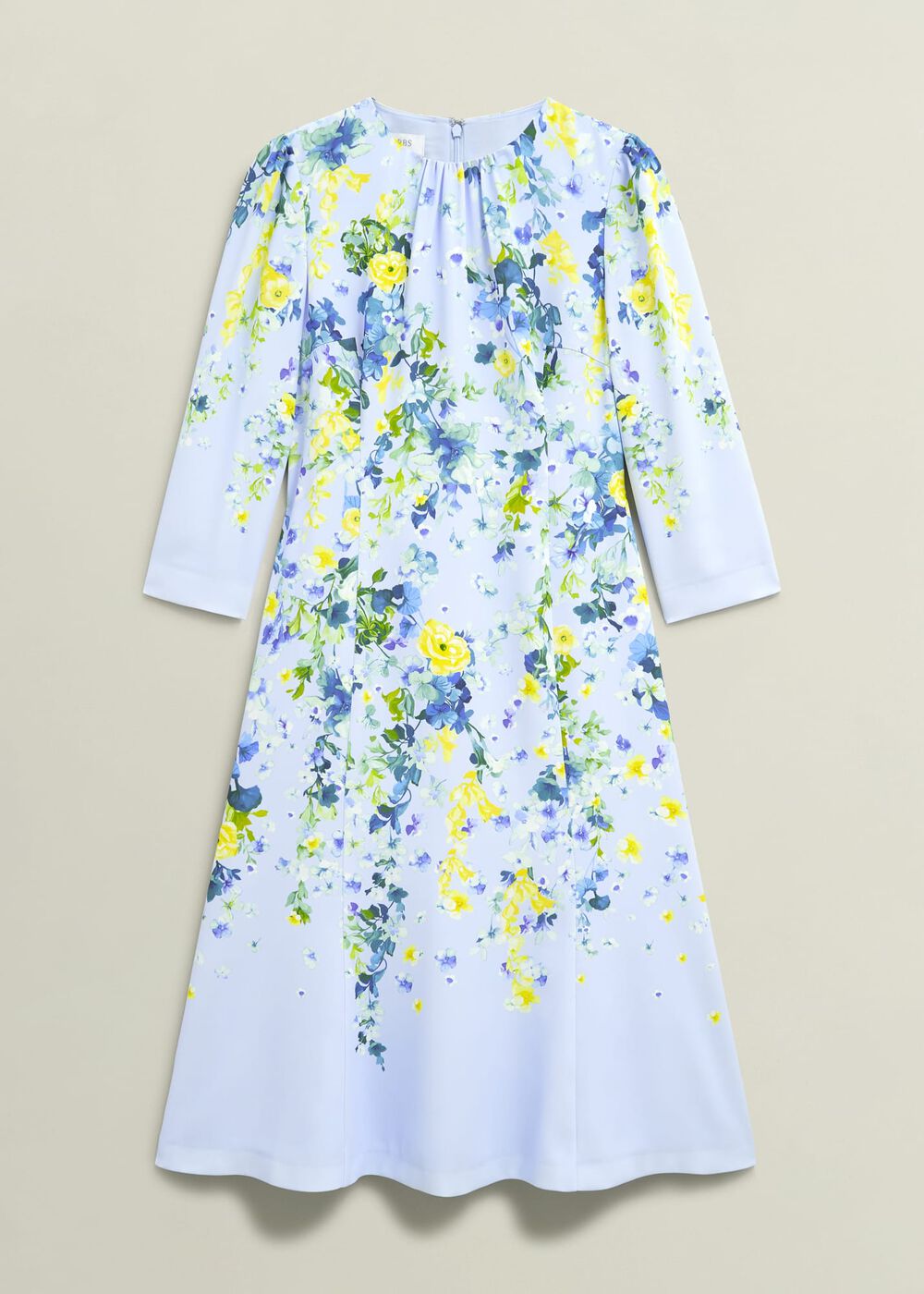 Honour Floral Midi Dress, Pale Blue Multi, hi-res