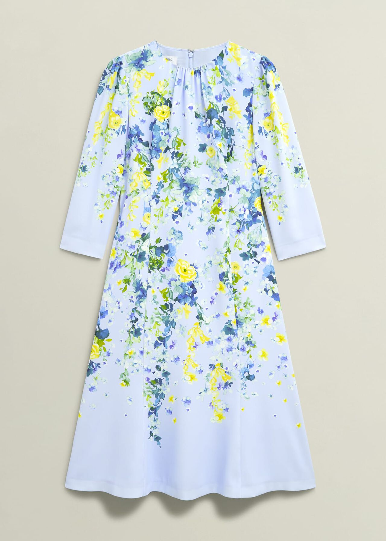 Honour Floral Midi Dress, Pale Blue Multi, hi-res