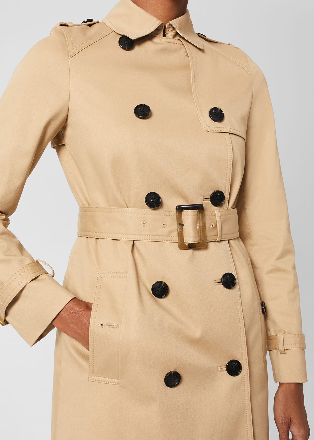 Petite Lisa Trench, Beige Suede, hi-res