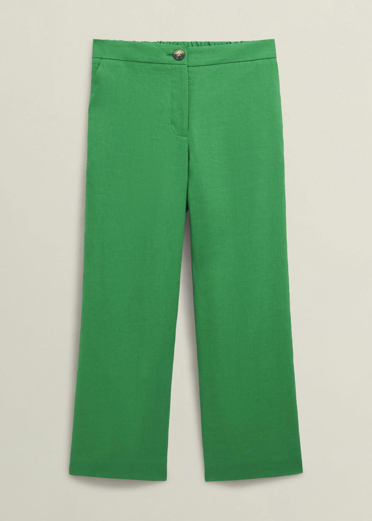 Lillie Linen Trousers, Green, hi-res