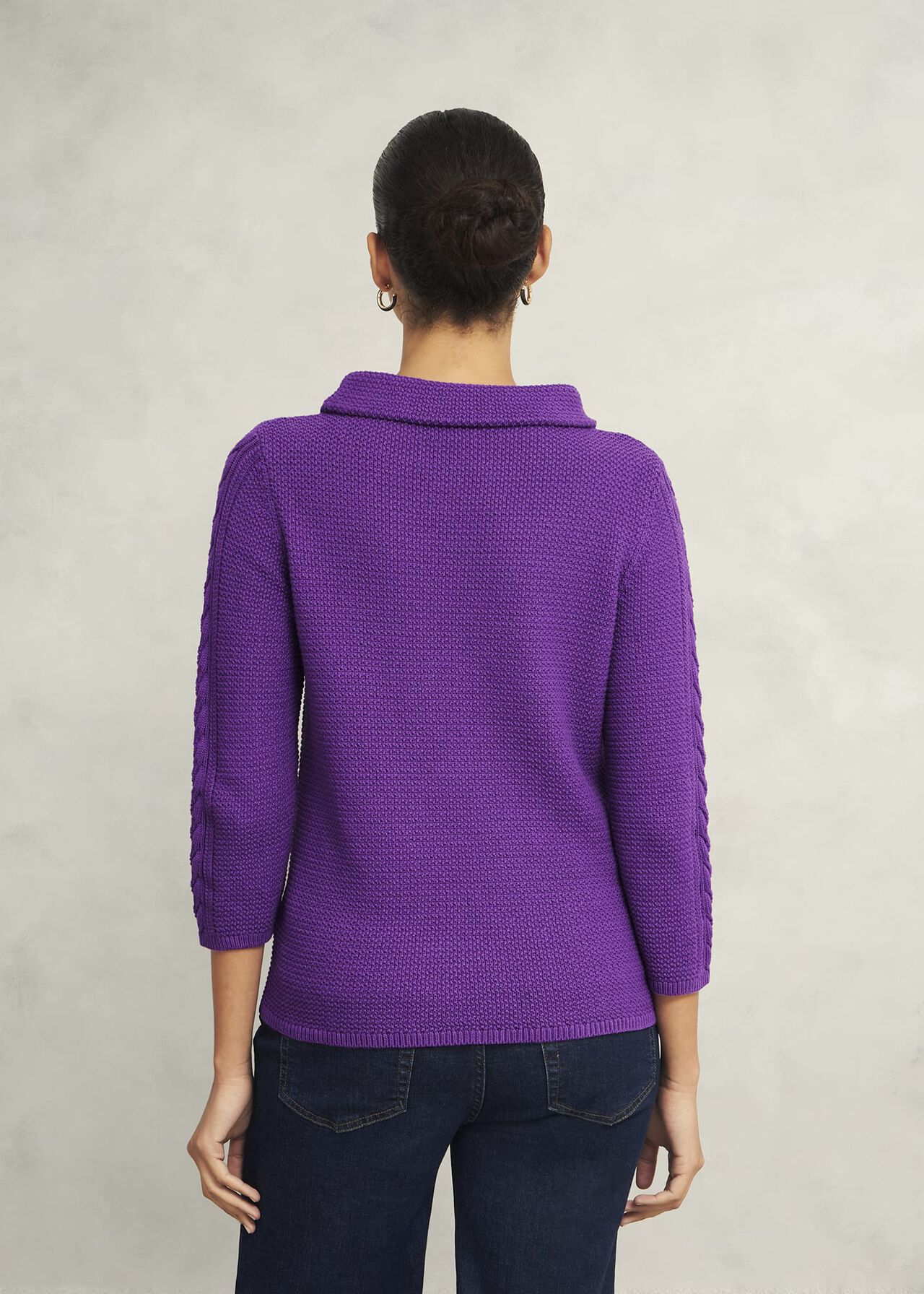 Camilla Cotton Jumper, Amaranth Purple, hi-res