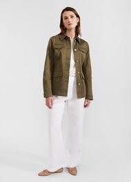 Nita Satin Front Top, Ivory, hi-res