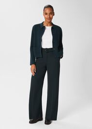 Dawn Cotton Wool Knitted Jacket, Dark Pine, hi-res